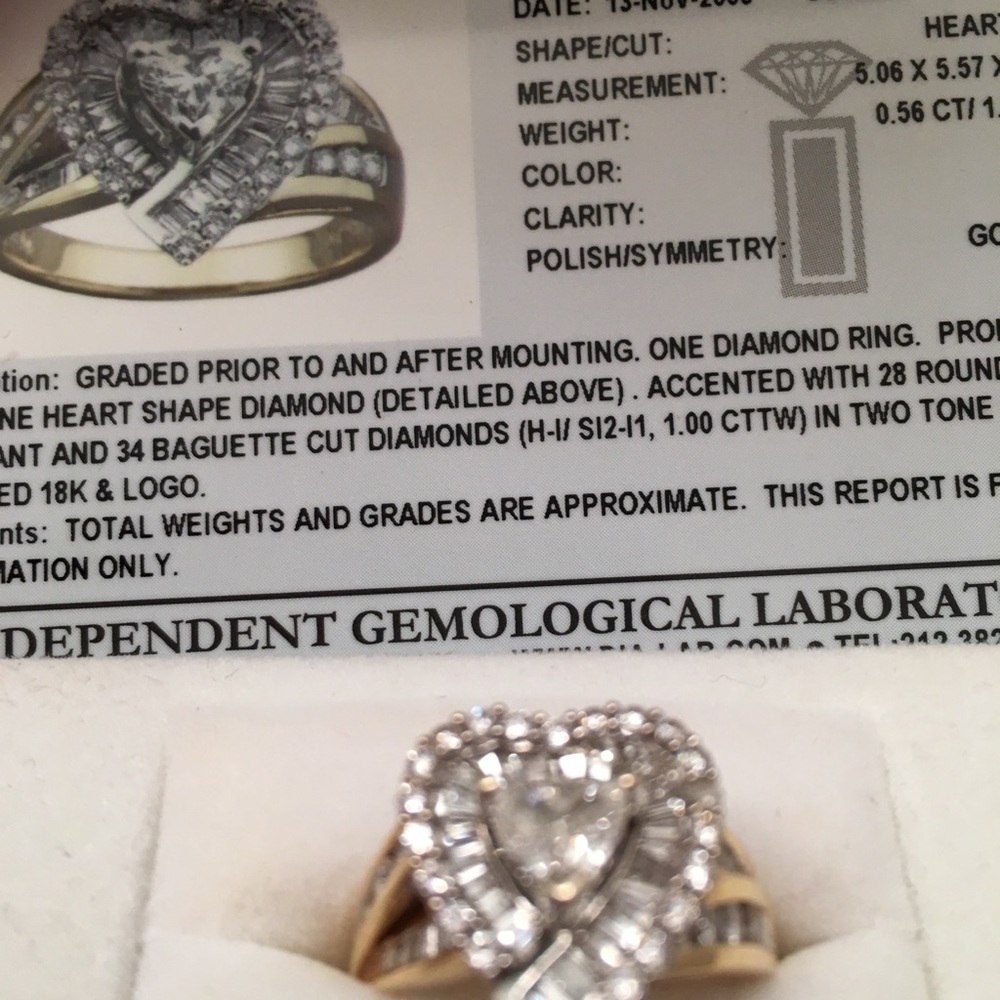 Heart shaped diamond ring